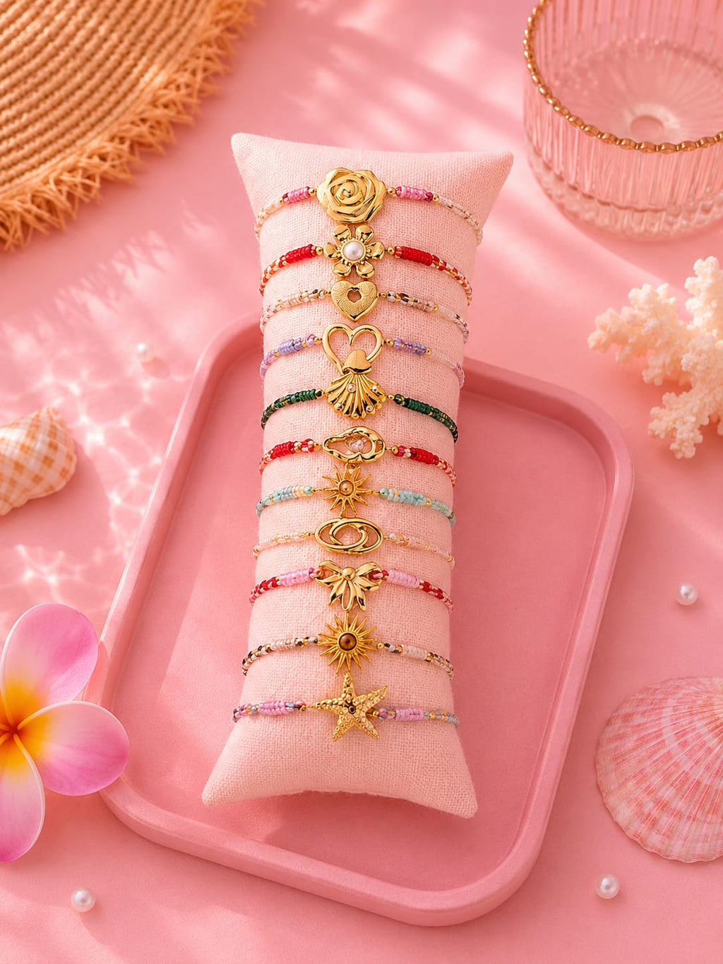 Coffret Couleurs  d'Eté - 12 bracelets Porte-Bonheur