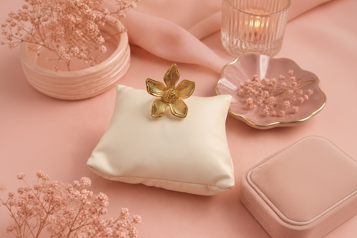 Bague Magnolia - Style Rose Poudré