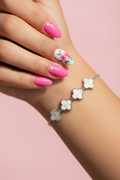 Bracelet Trèfle Eclat de Nacre - Porté Blanc Argenté