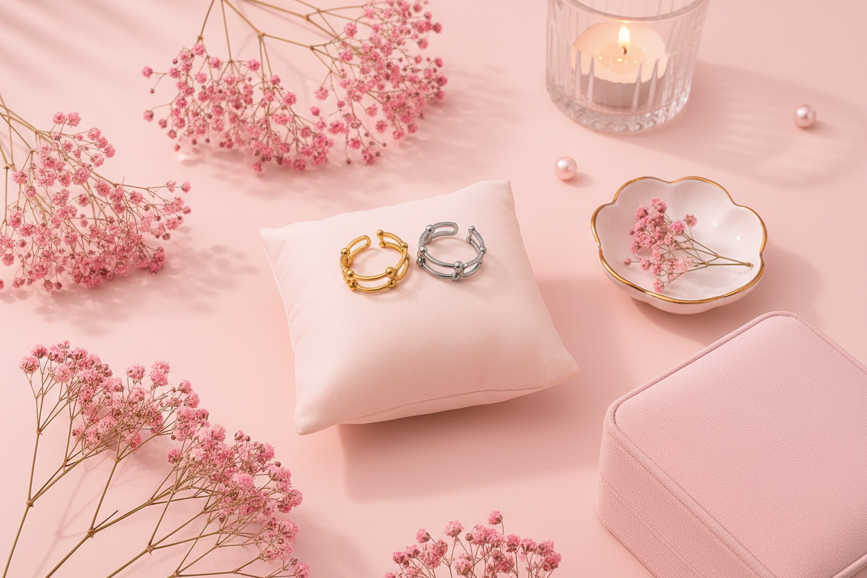 Bague Perléa - Style Rose Poudré